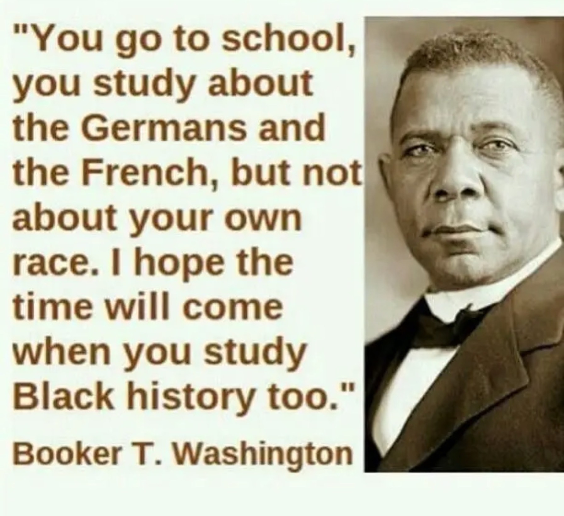 Booker T Washington quote learning Black history